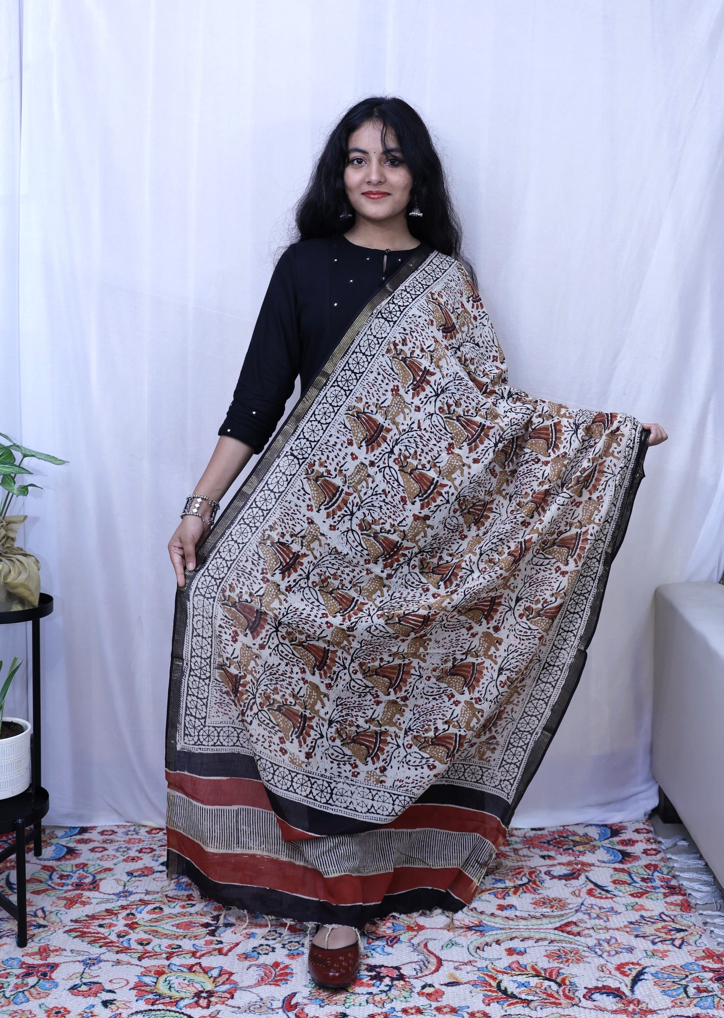 Hand-made block Print Dupatta