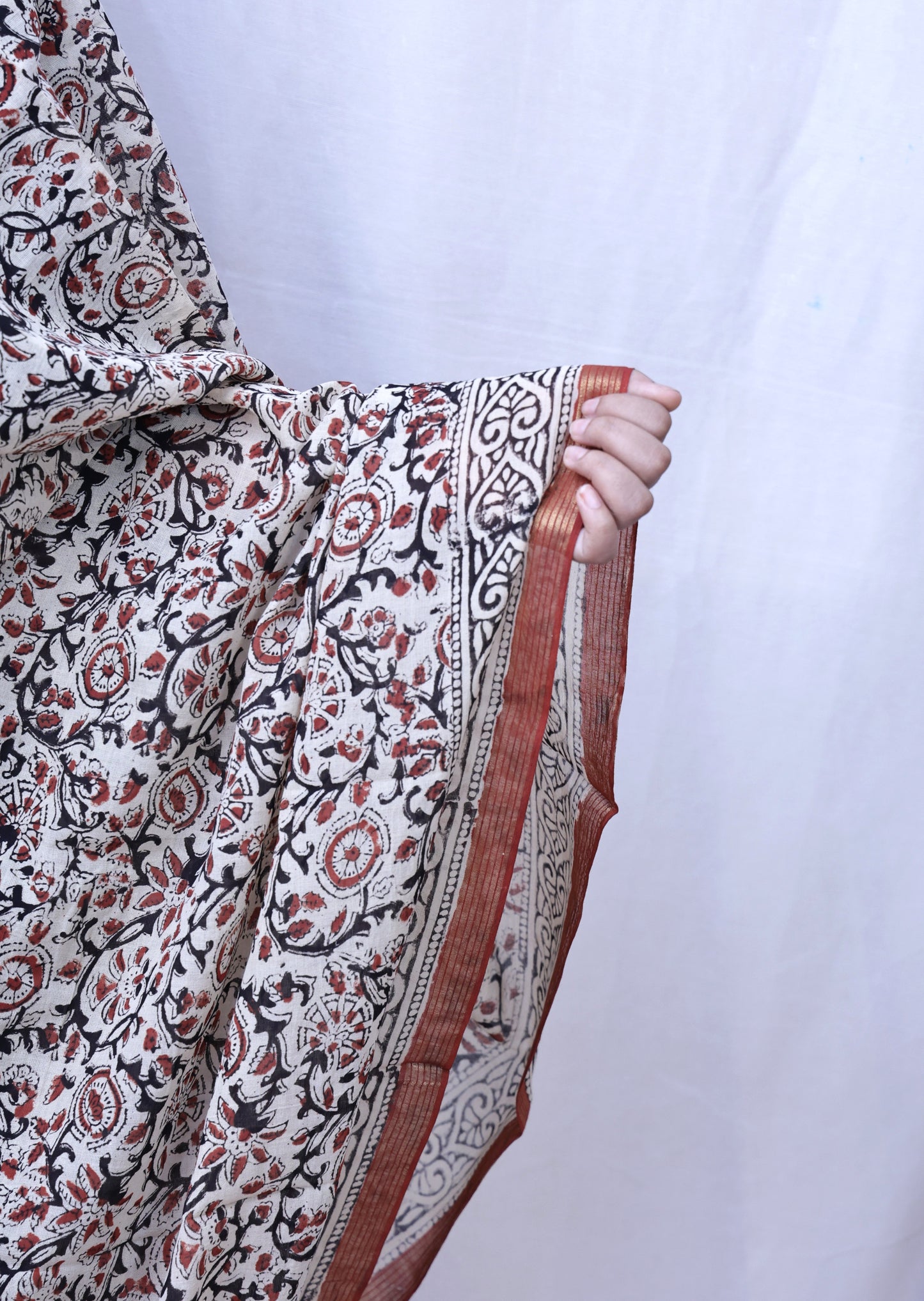 Handmade block print dupatta