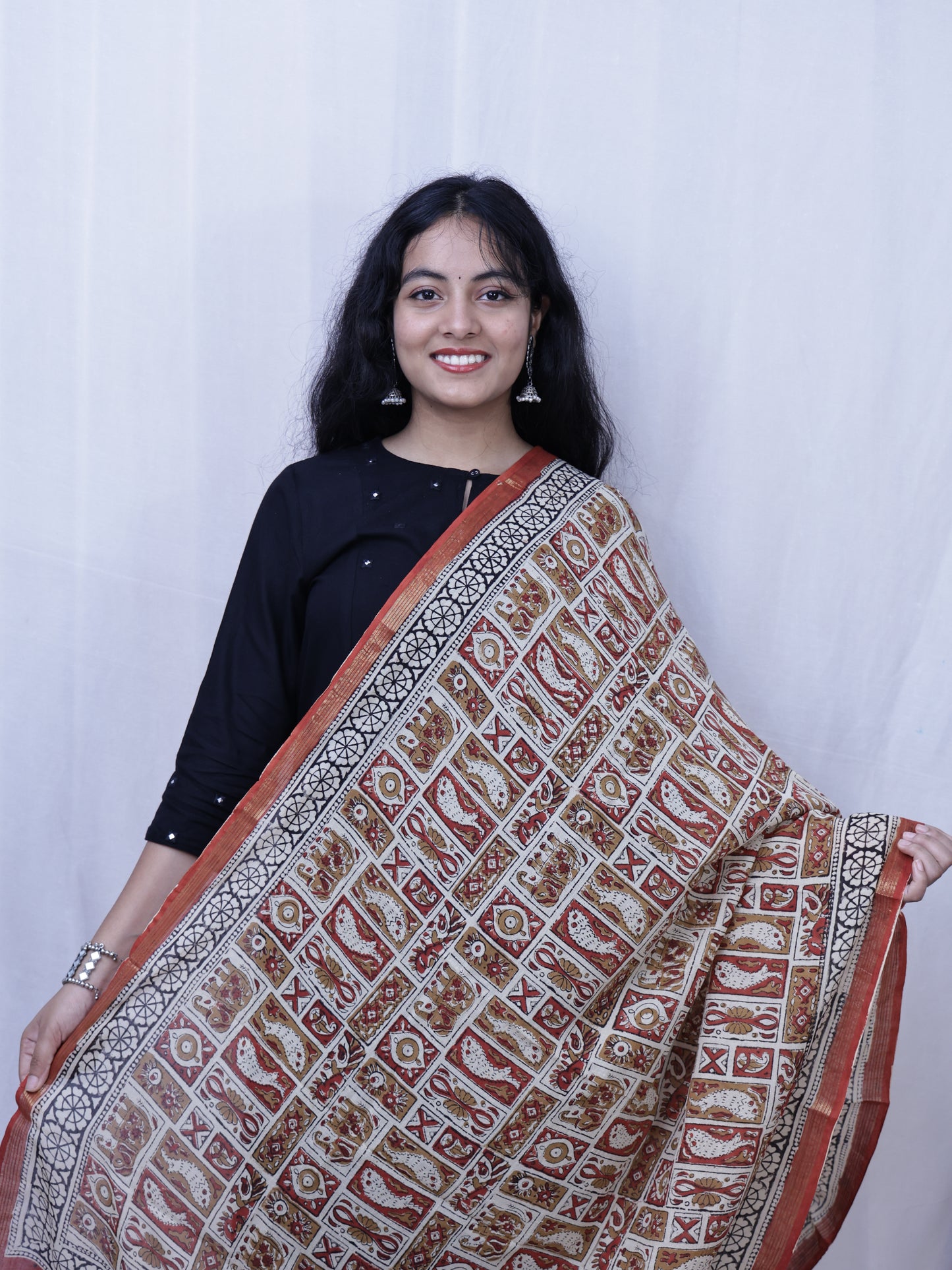 Hand made block print dupatta