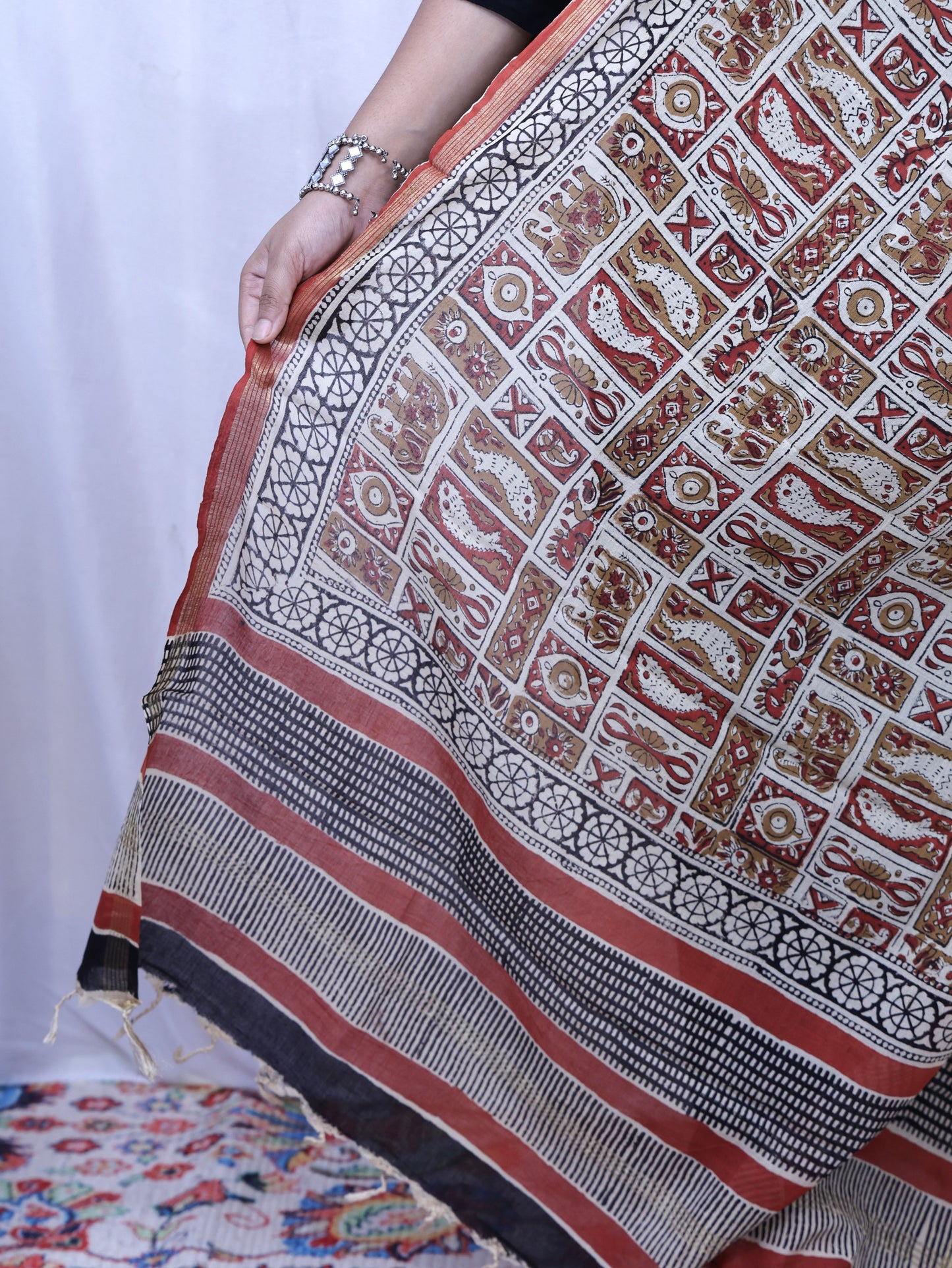 Hand made block print dupatta