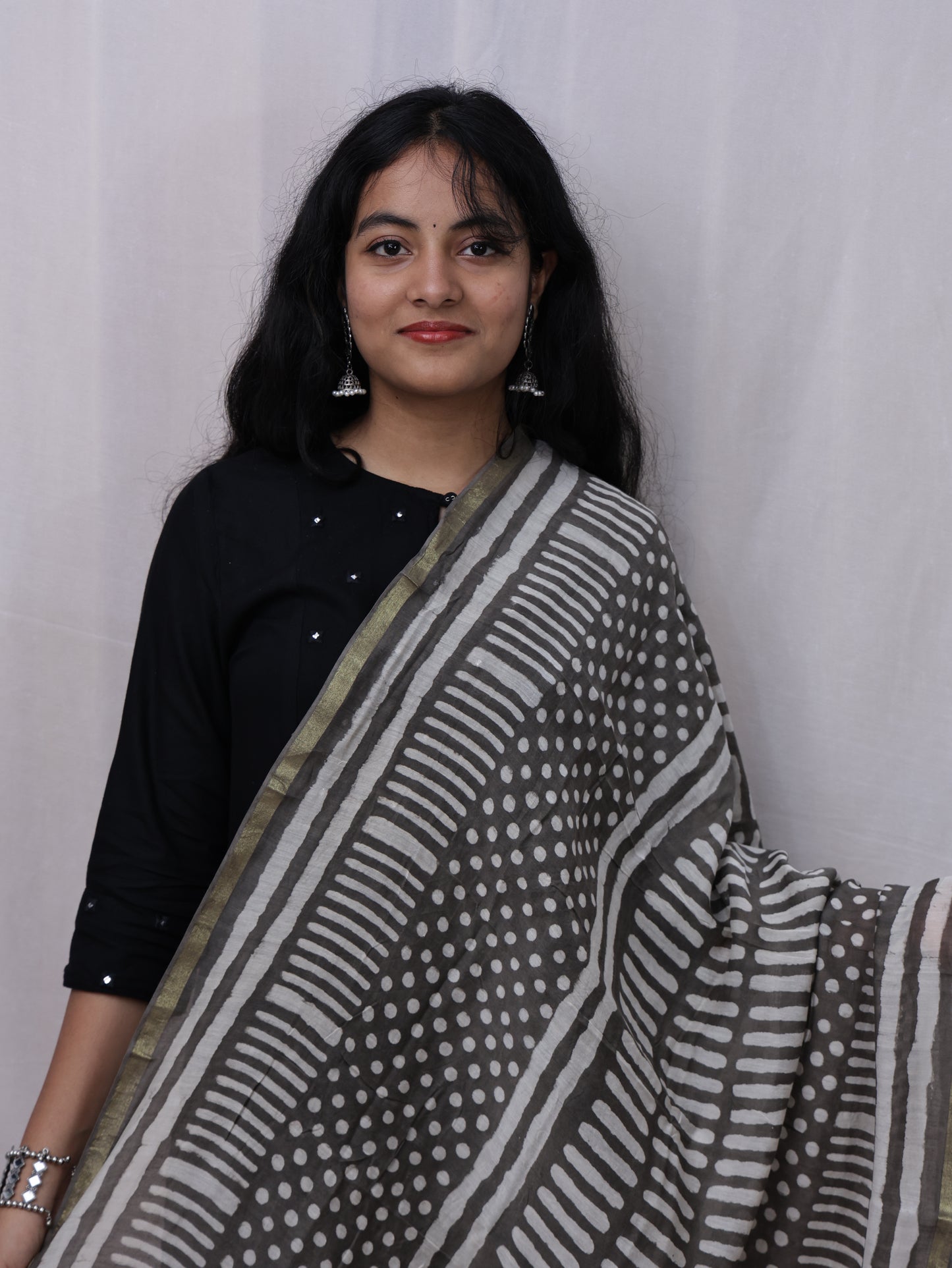 Hand made block print dupatta