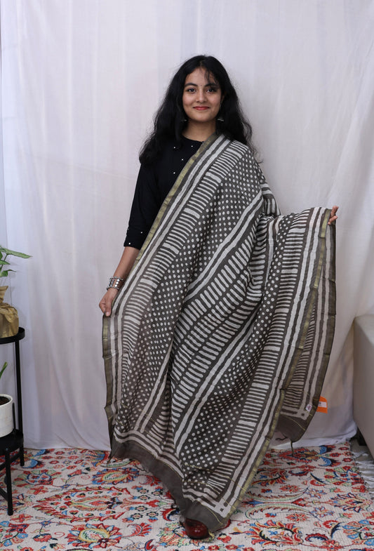 Hand made block print dupatta
