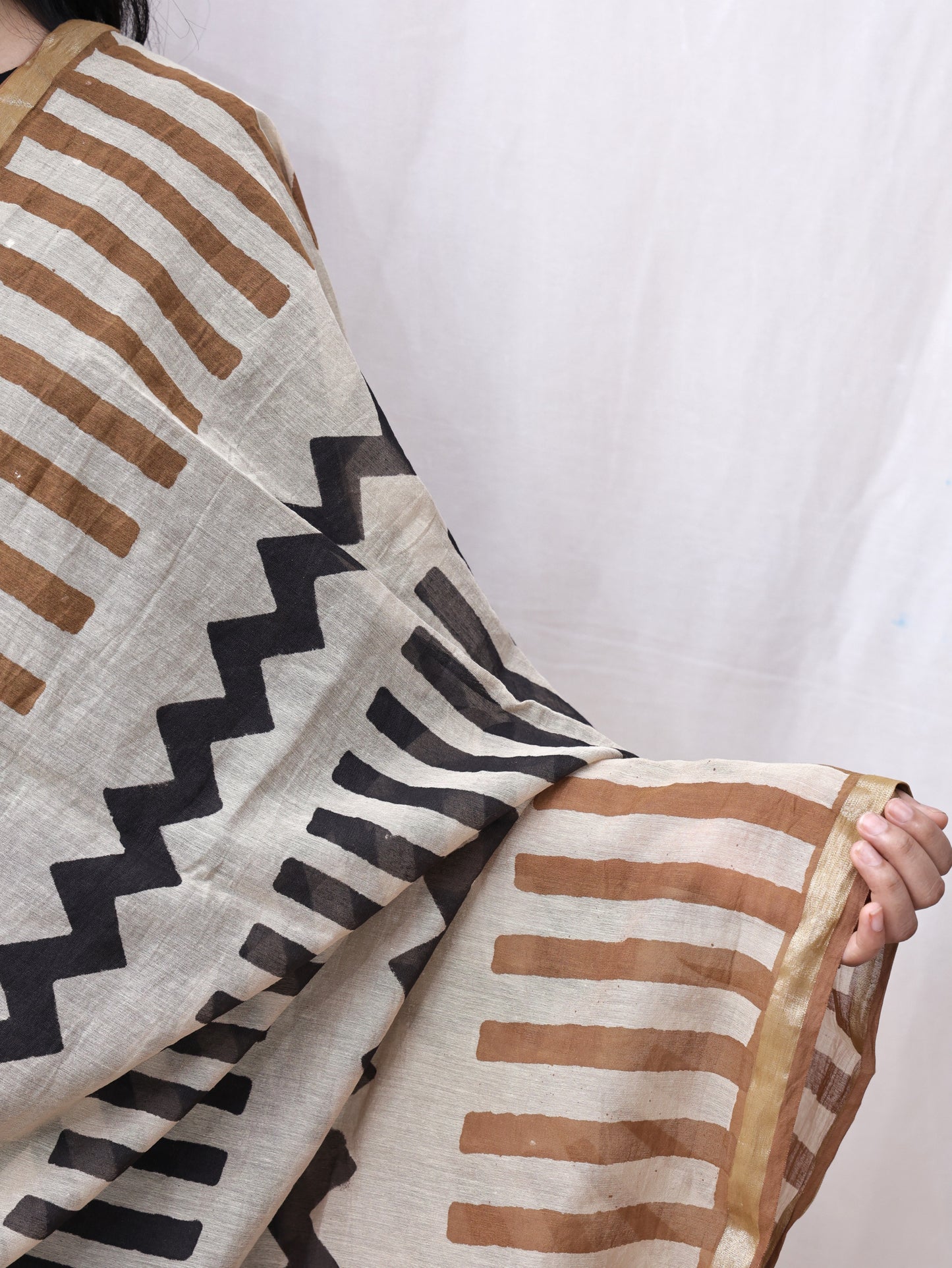 Hand-made block print dupatta