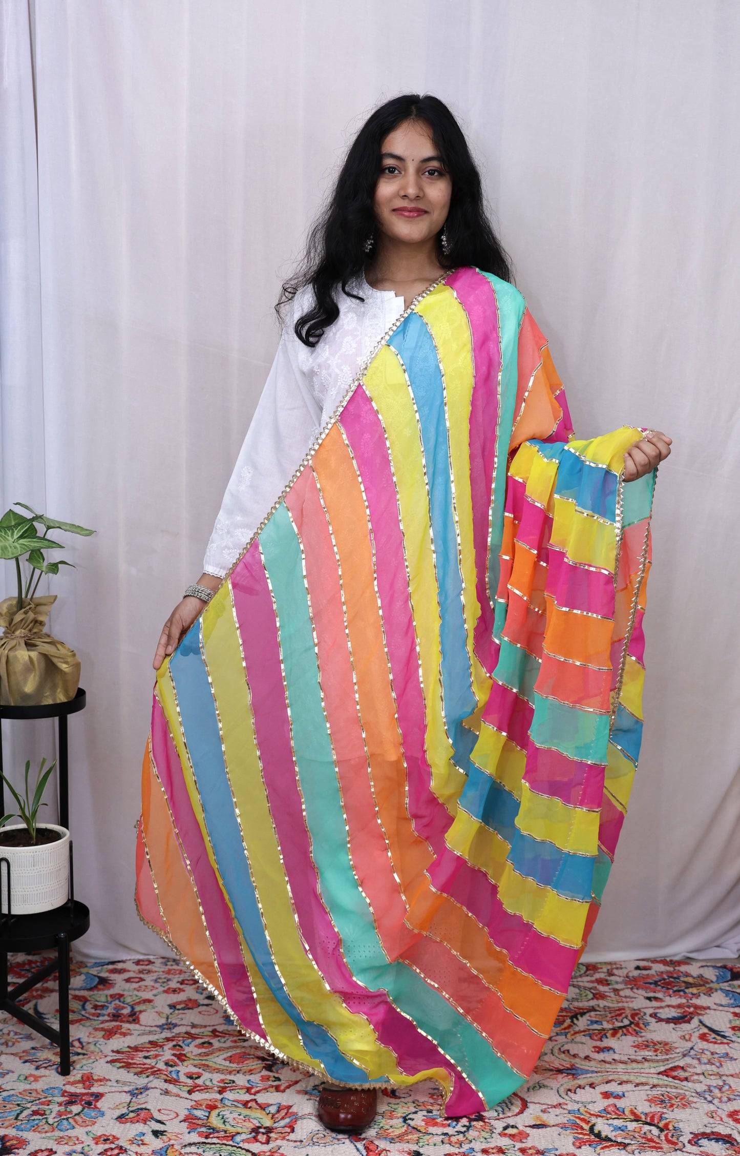 Georgette Lahariya Dupatta