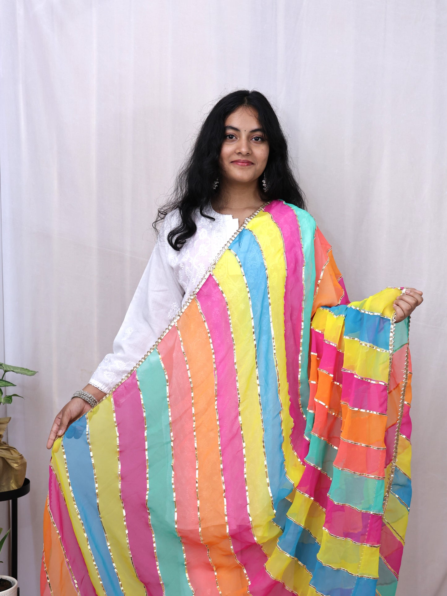 Georgette Lahariya Dupatta