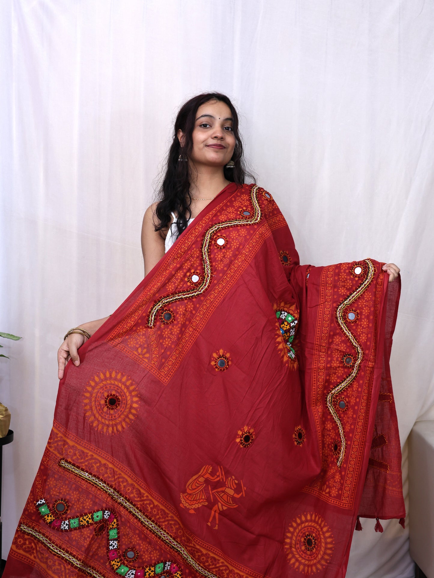 Cotton Print With Patch Mirror Work