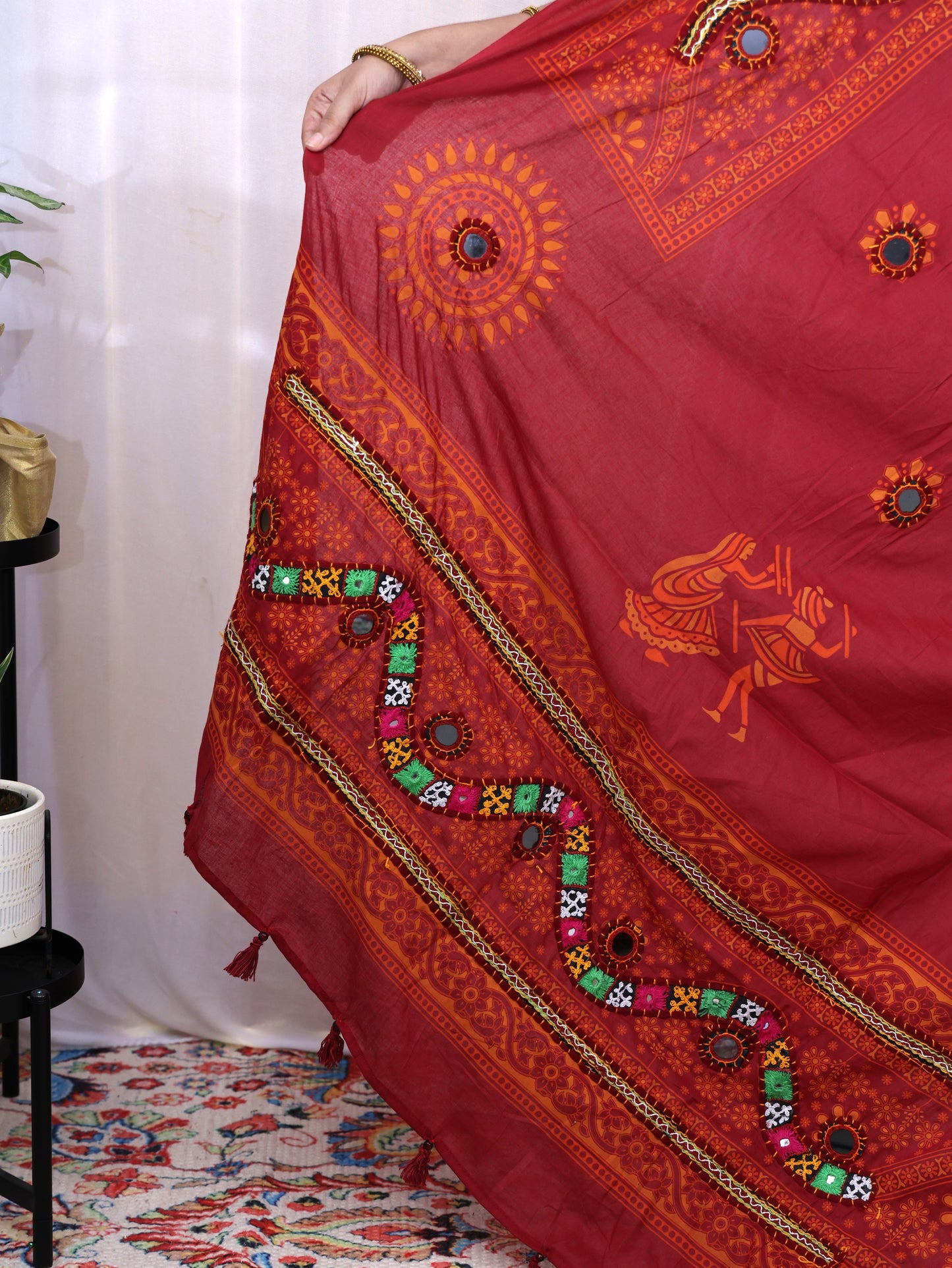Cotton Print With Patch Mirror Work