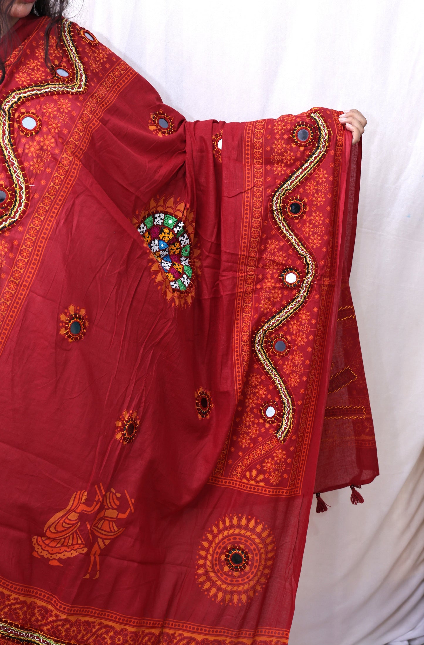 Cotton Print With Patch Mirror Work