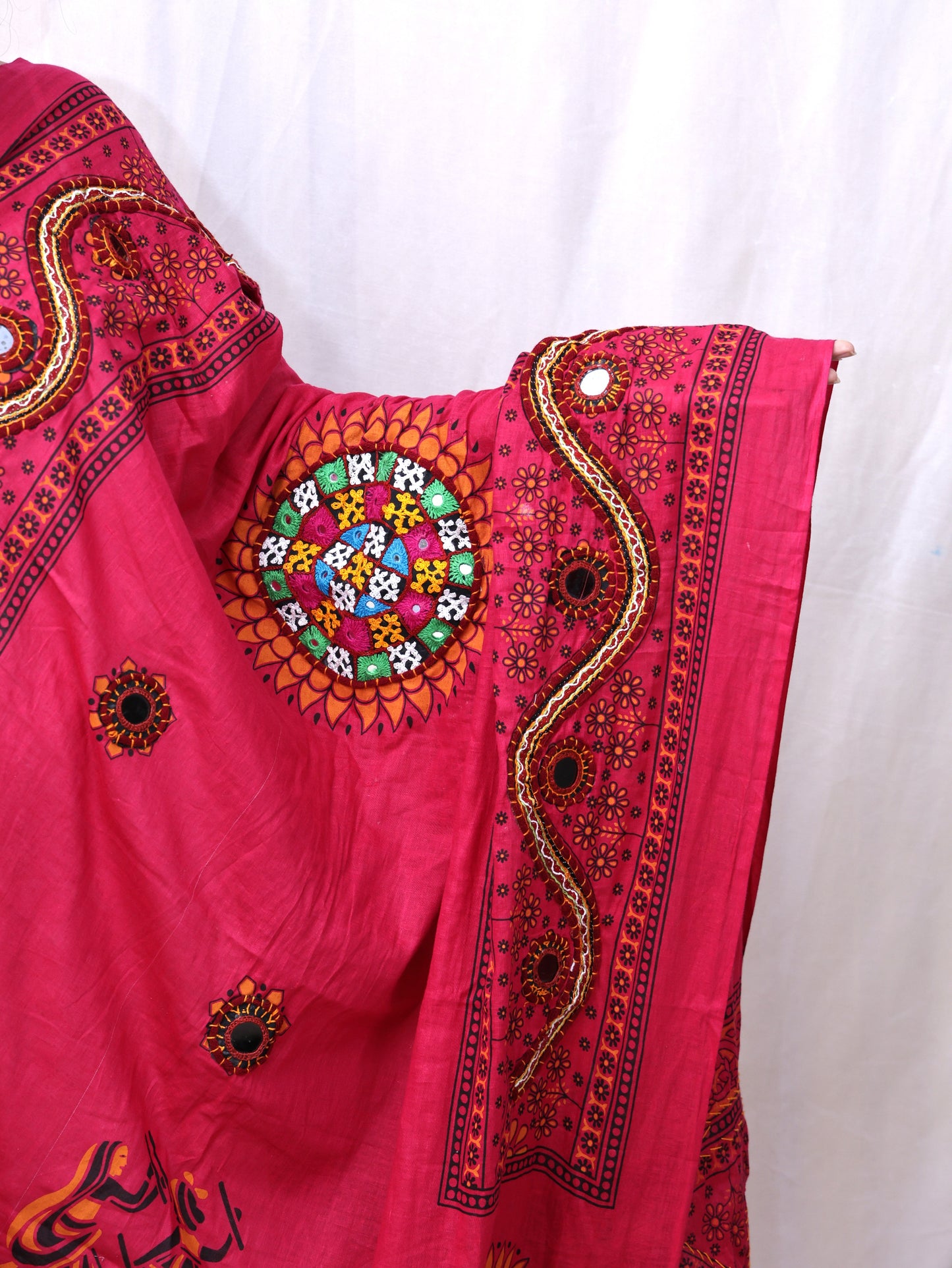 Cotton Print With Patch Mirror Work