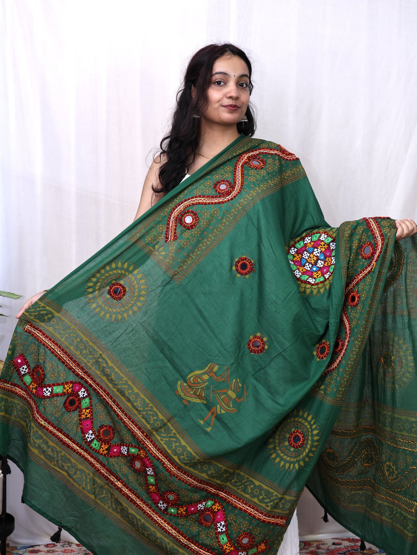 Cotton Print With Patch Mirror Work