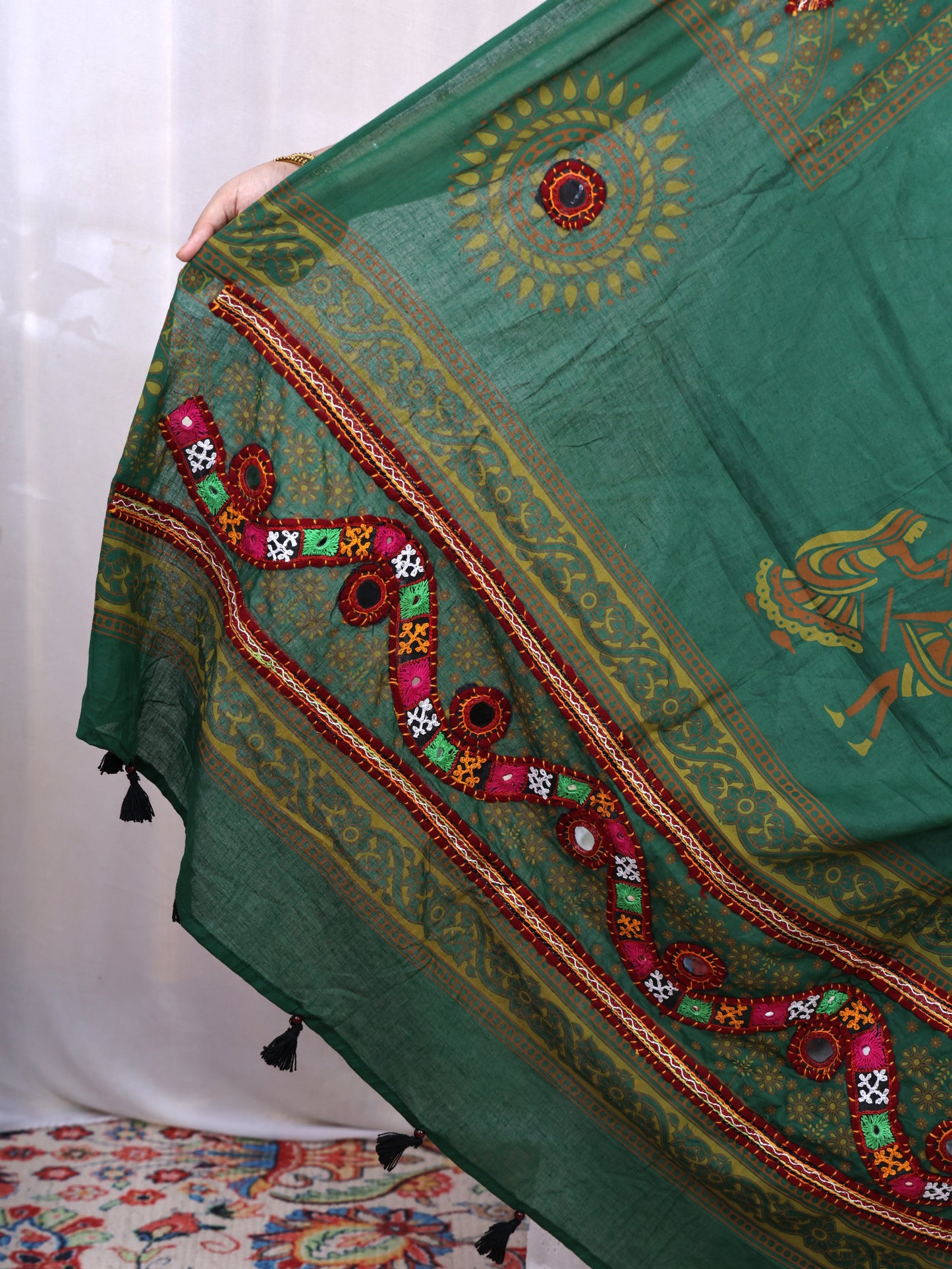 Cotton Print With Patch Mirror Work