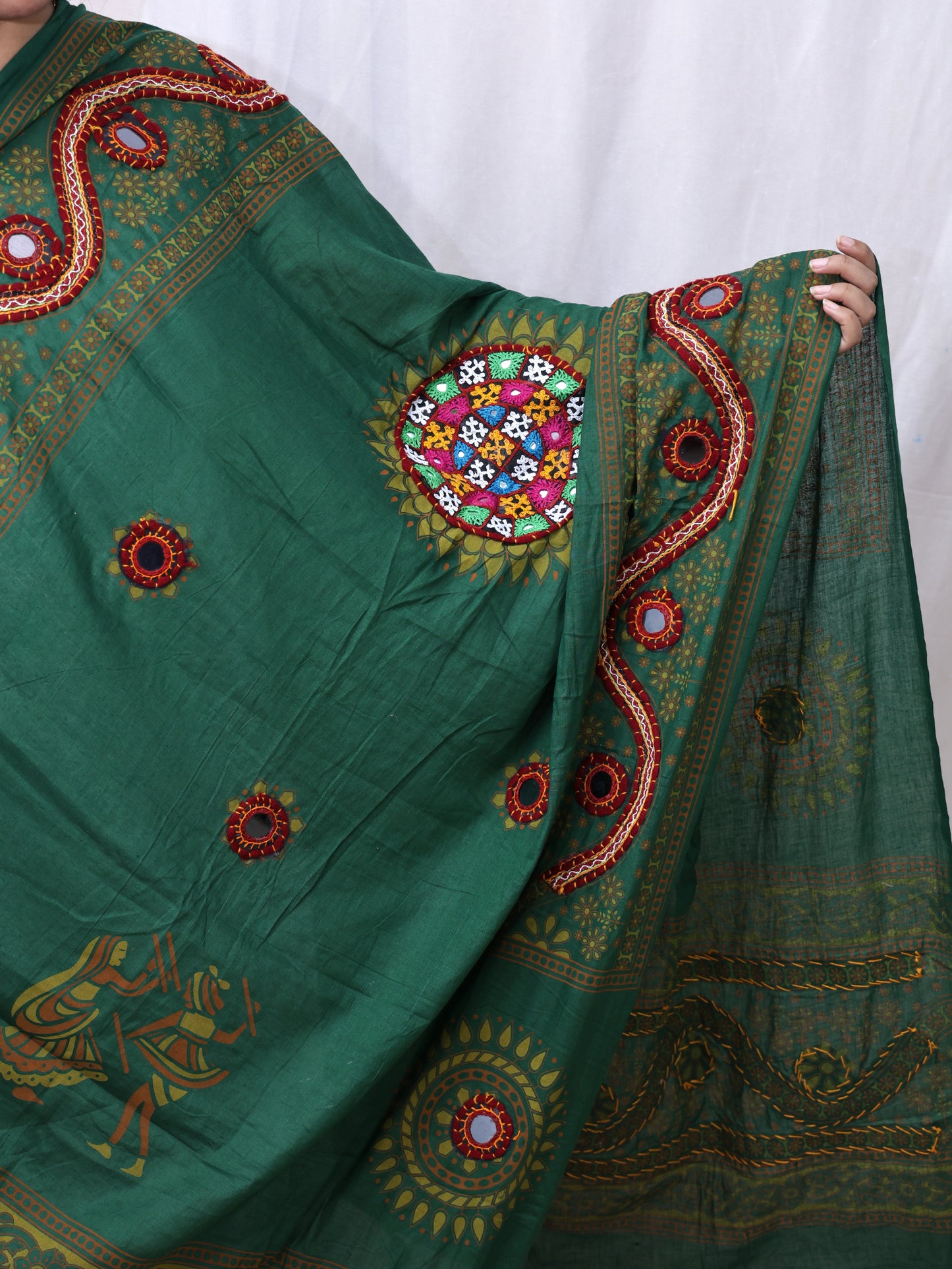 Cotton Print With Patch Mirror Work