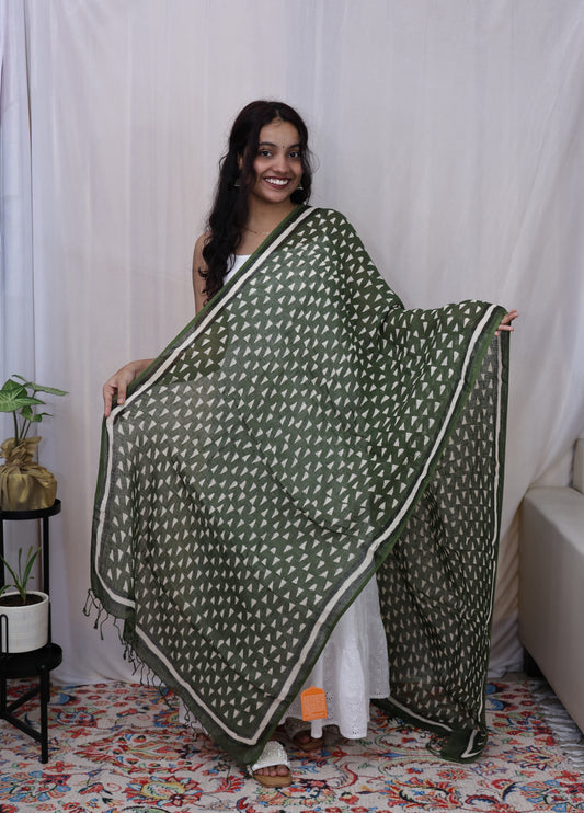 Hand-made block print dupatta