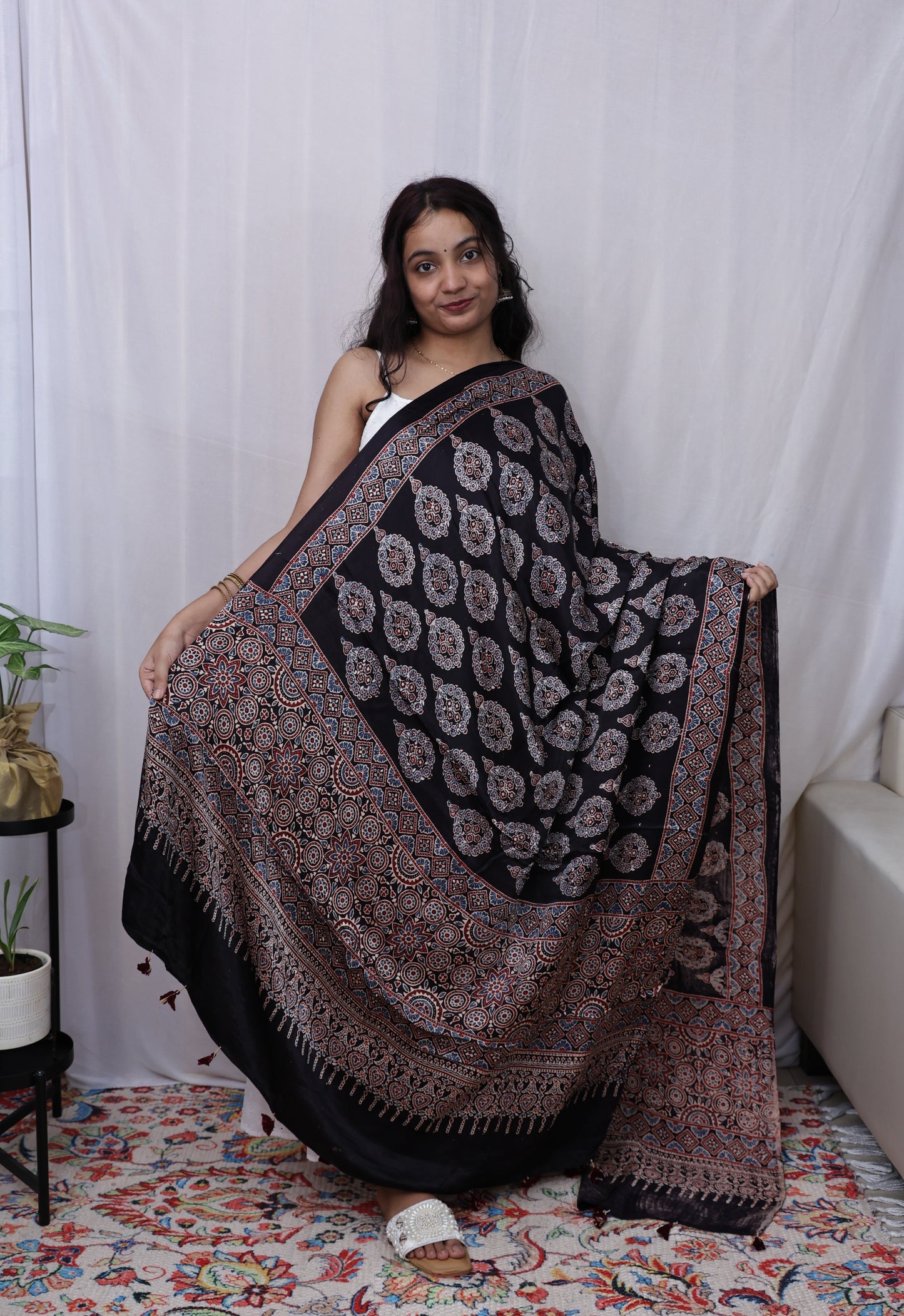 Modern Ajrakh dupatta