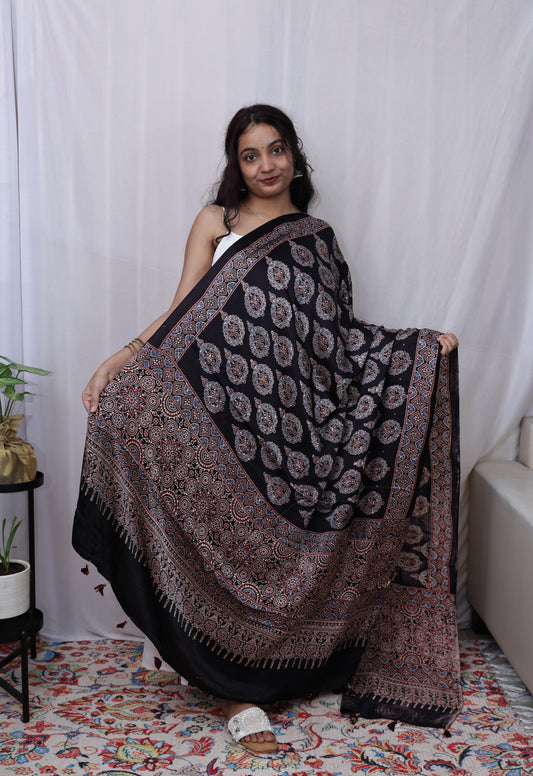 Modern Ajrakh dupatta