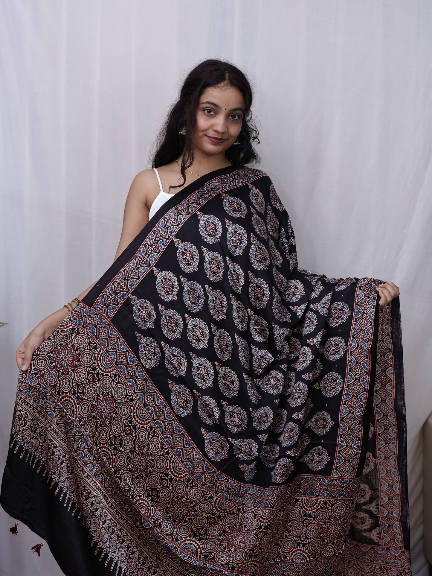 Modern Ajrakh dupatta