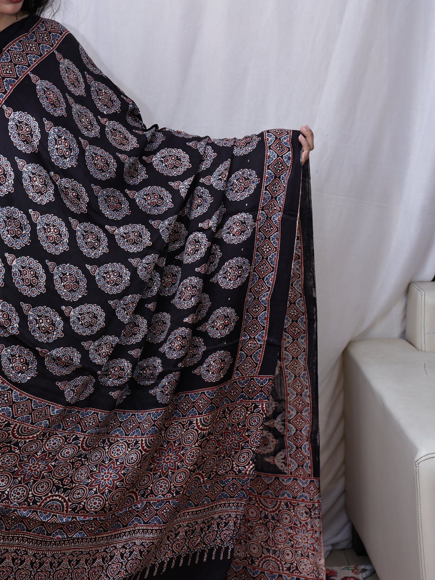 Modern Ajrakh dupatta