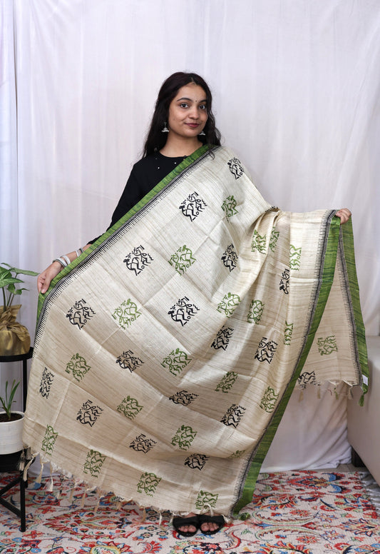 Chanderi Ajrakh Print Dupatta