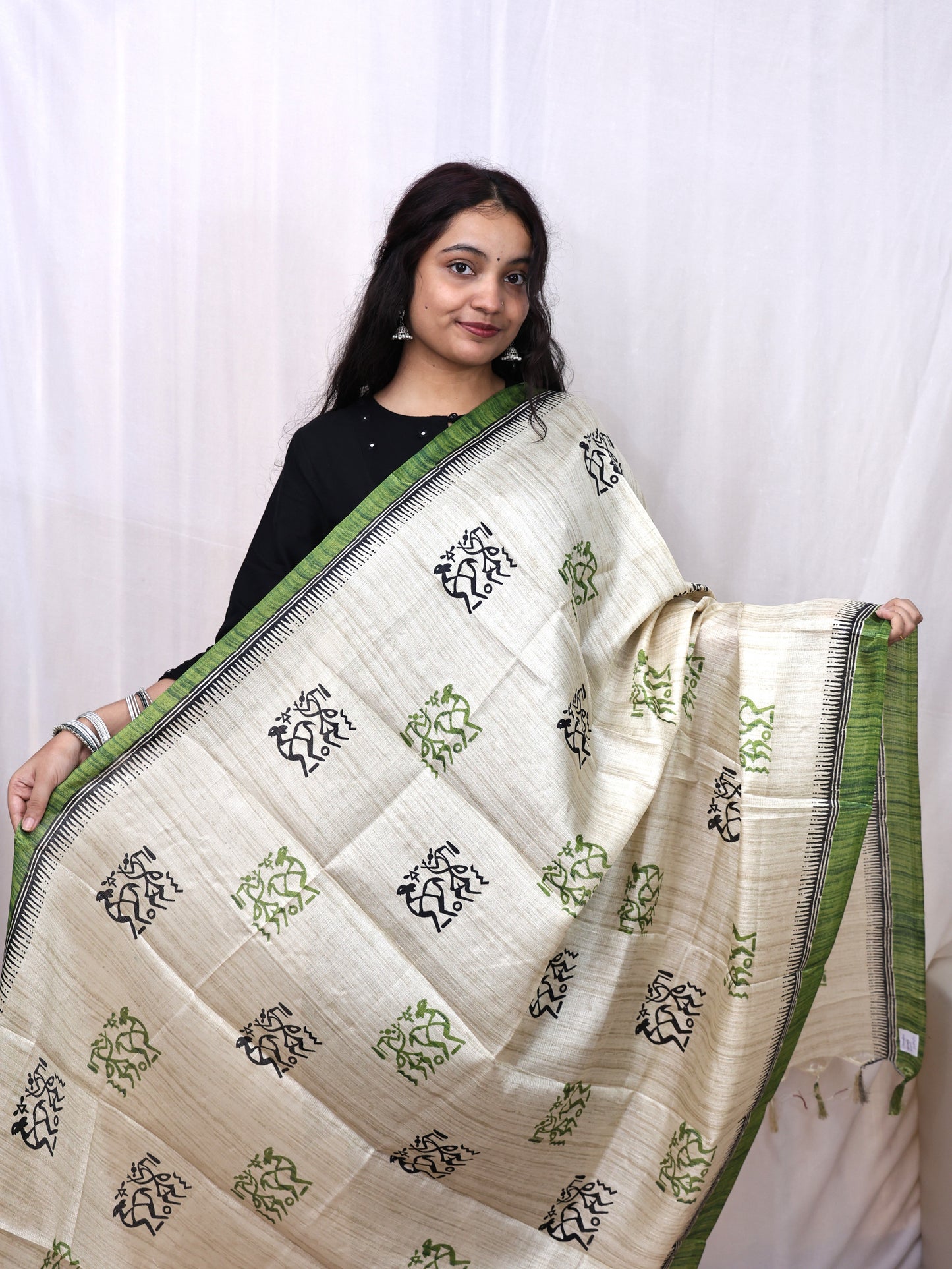 Chanderi Ajrakh Print Dupatta