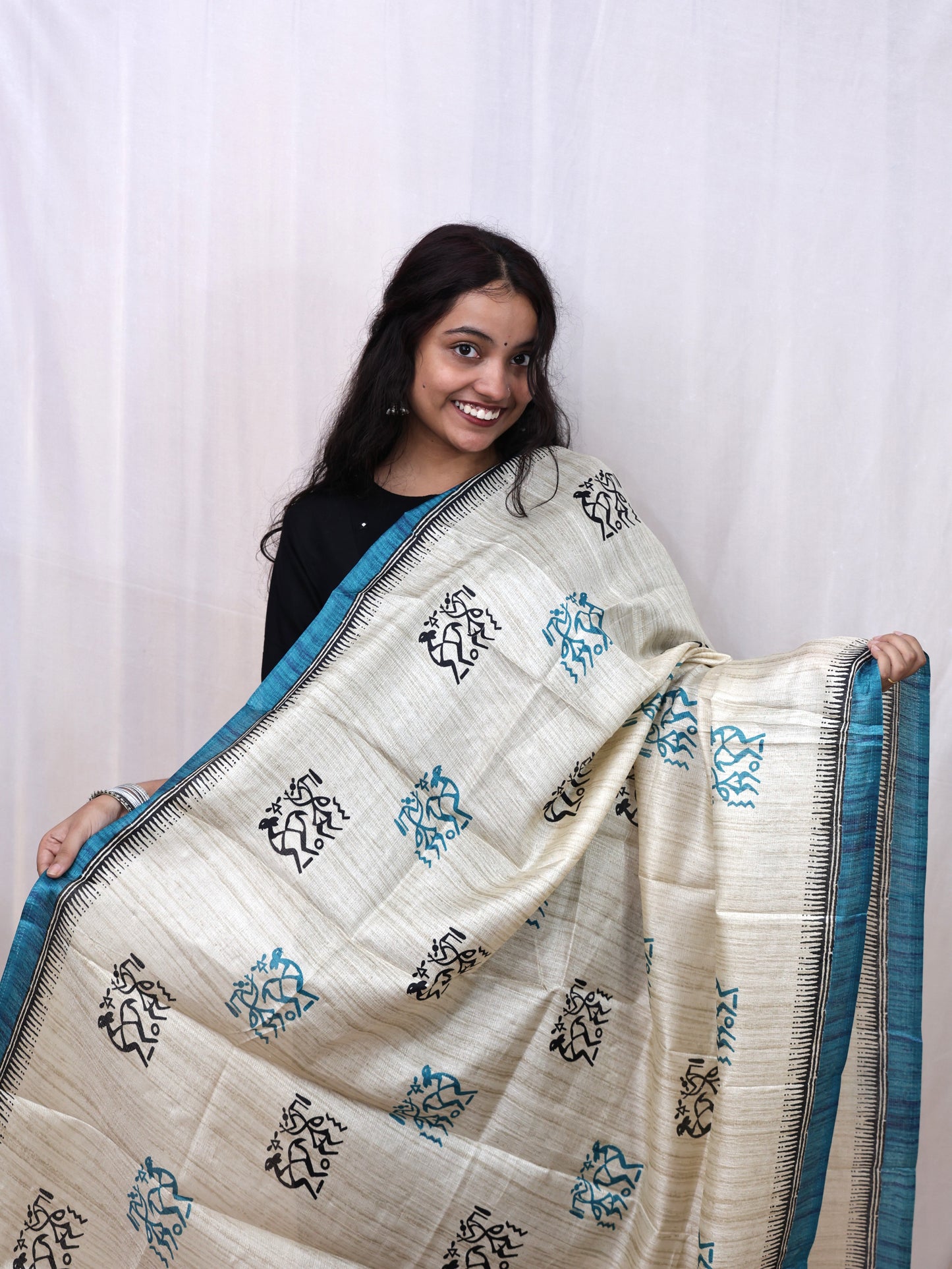 Chanderi Ajrakh Print Dupatta