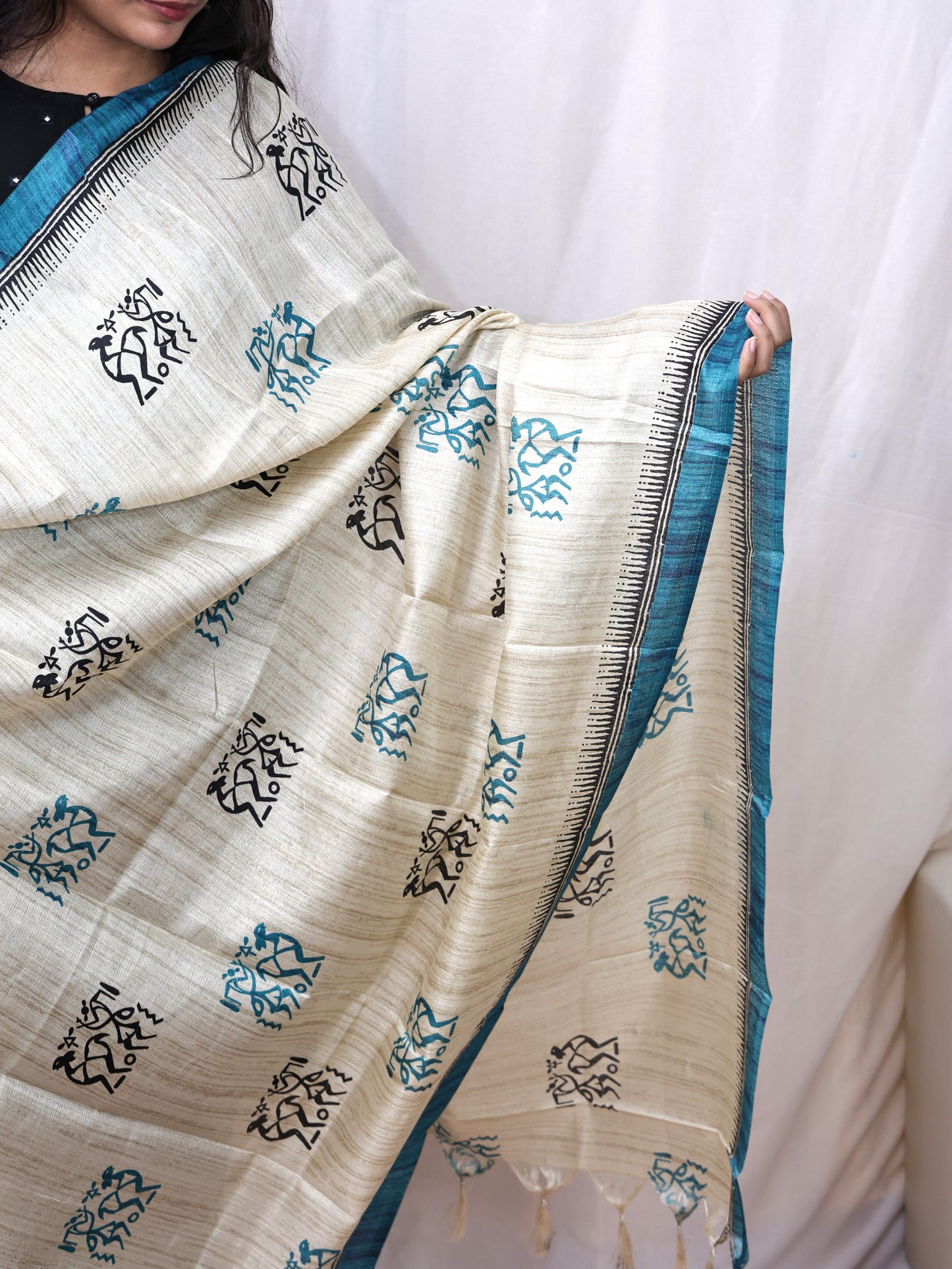 Chanderi Ajrakh Print Dupatta