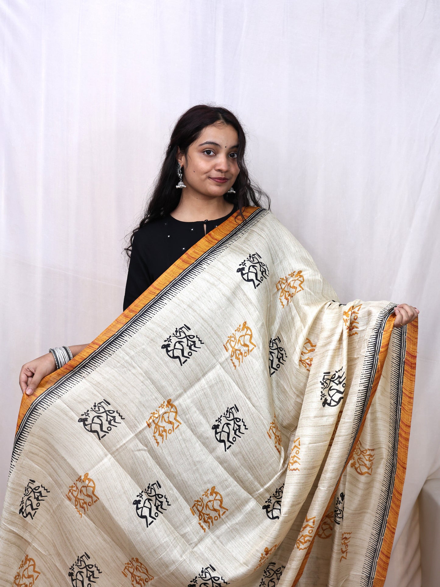 Chanderi Ajrakh Print Dupatta