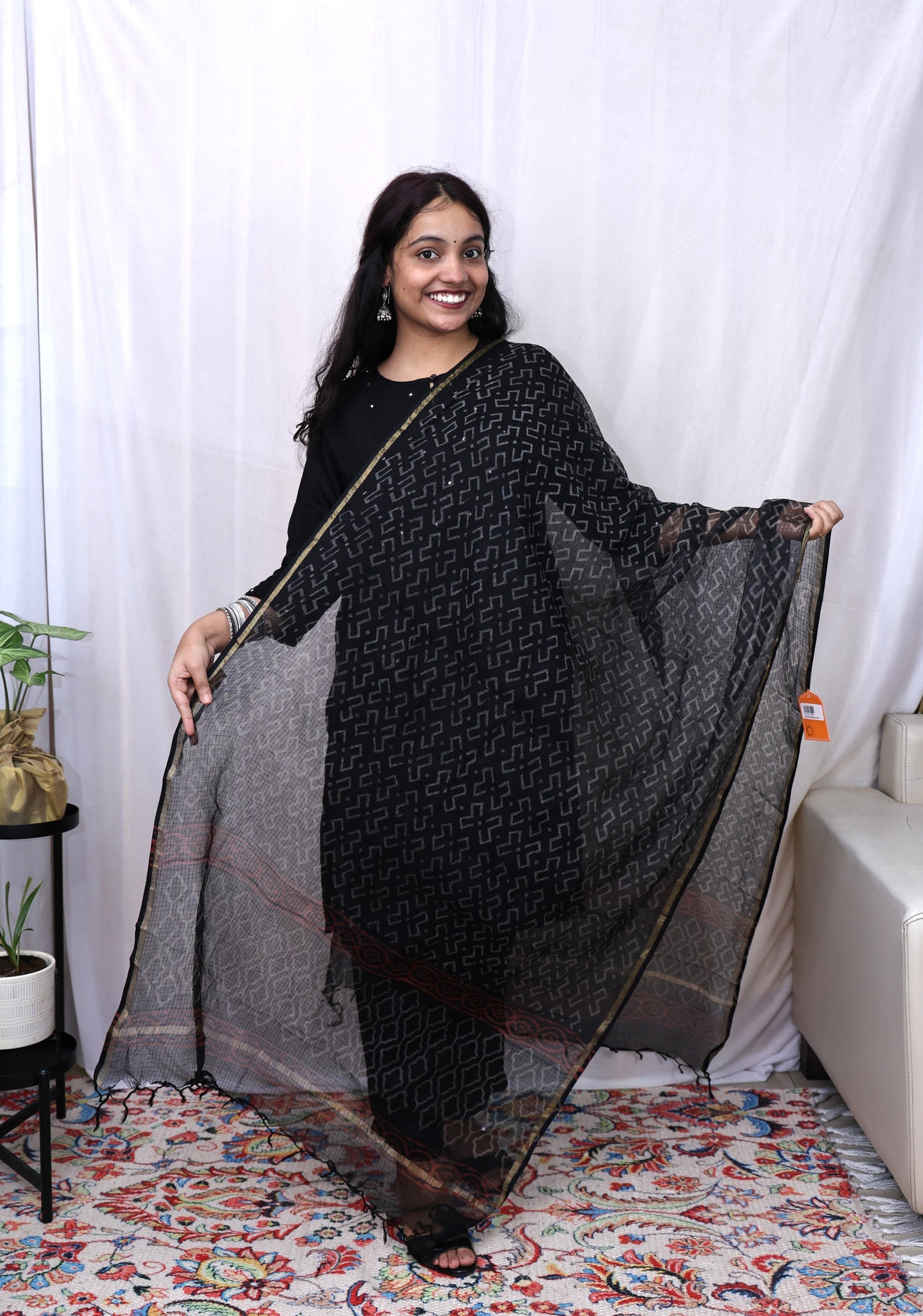 Hand Block print Dupatta