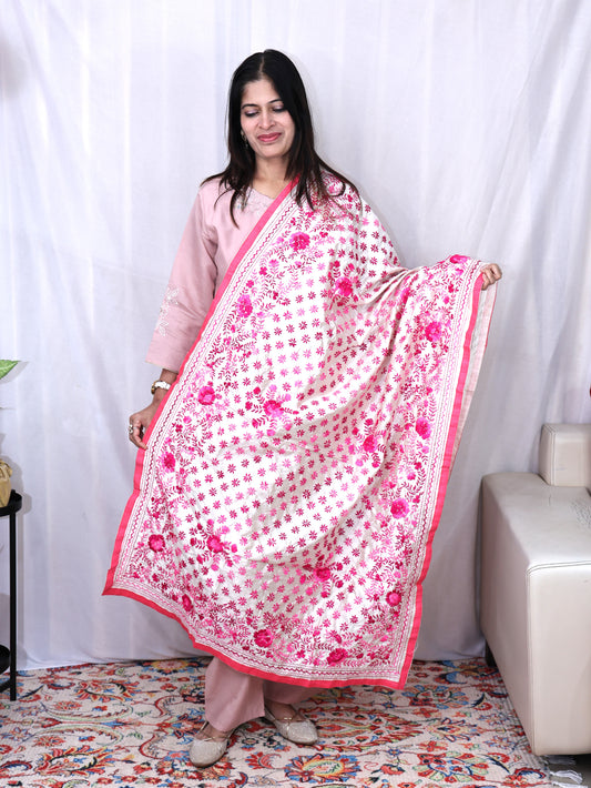 Assam Silk Phulkari Dupatta