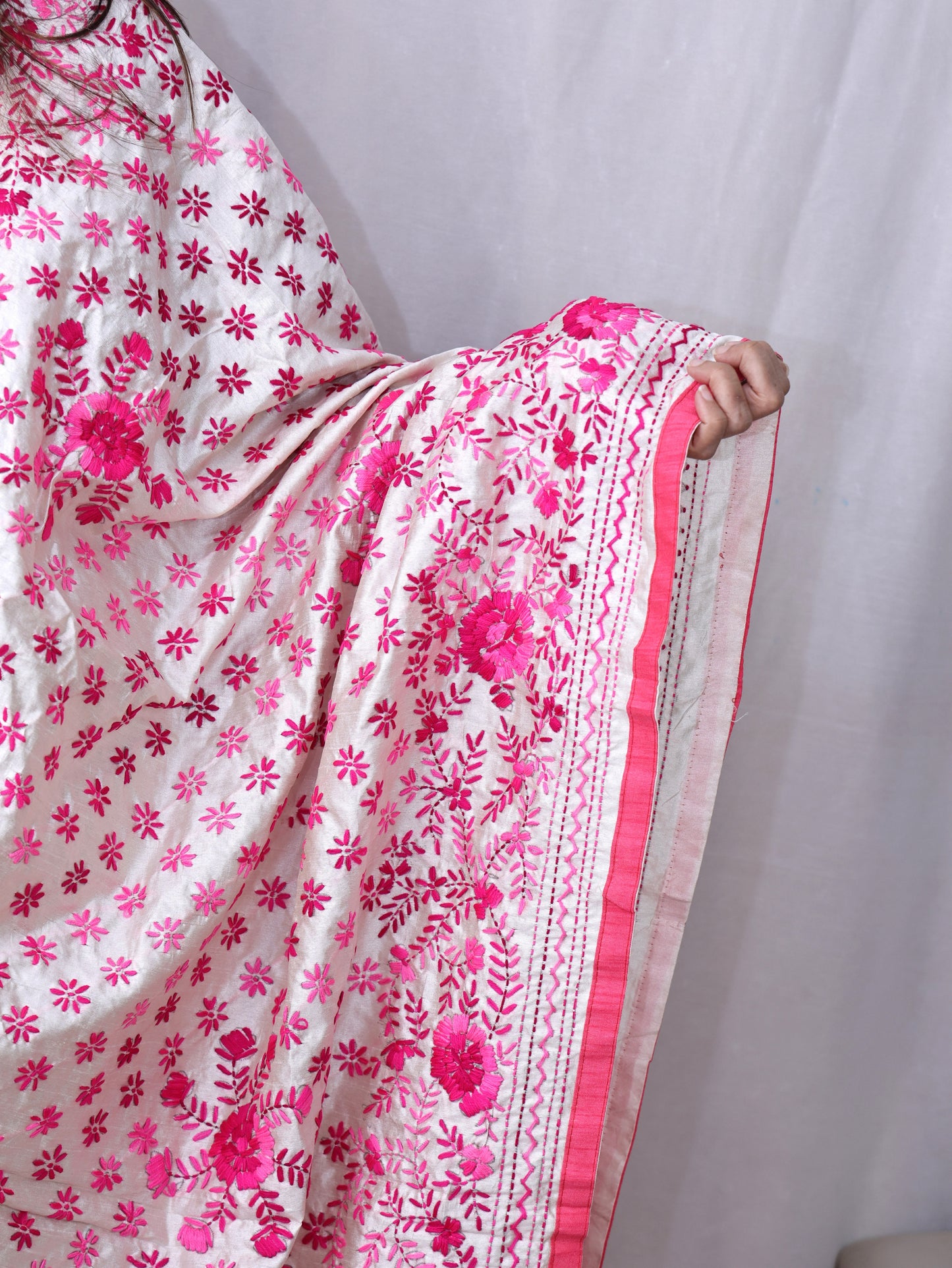 Assam Silk Phulkari Dupatta