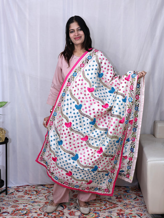 Assam Silk Phulkari Dupatta