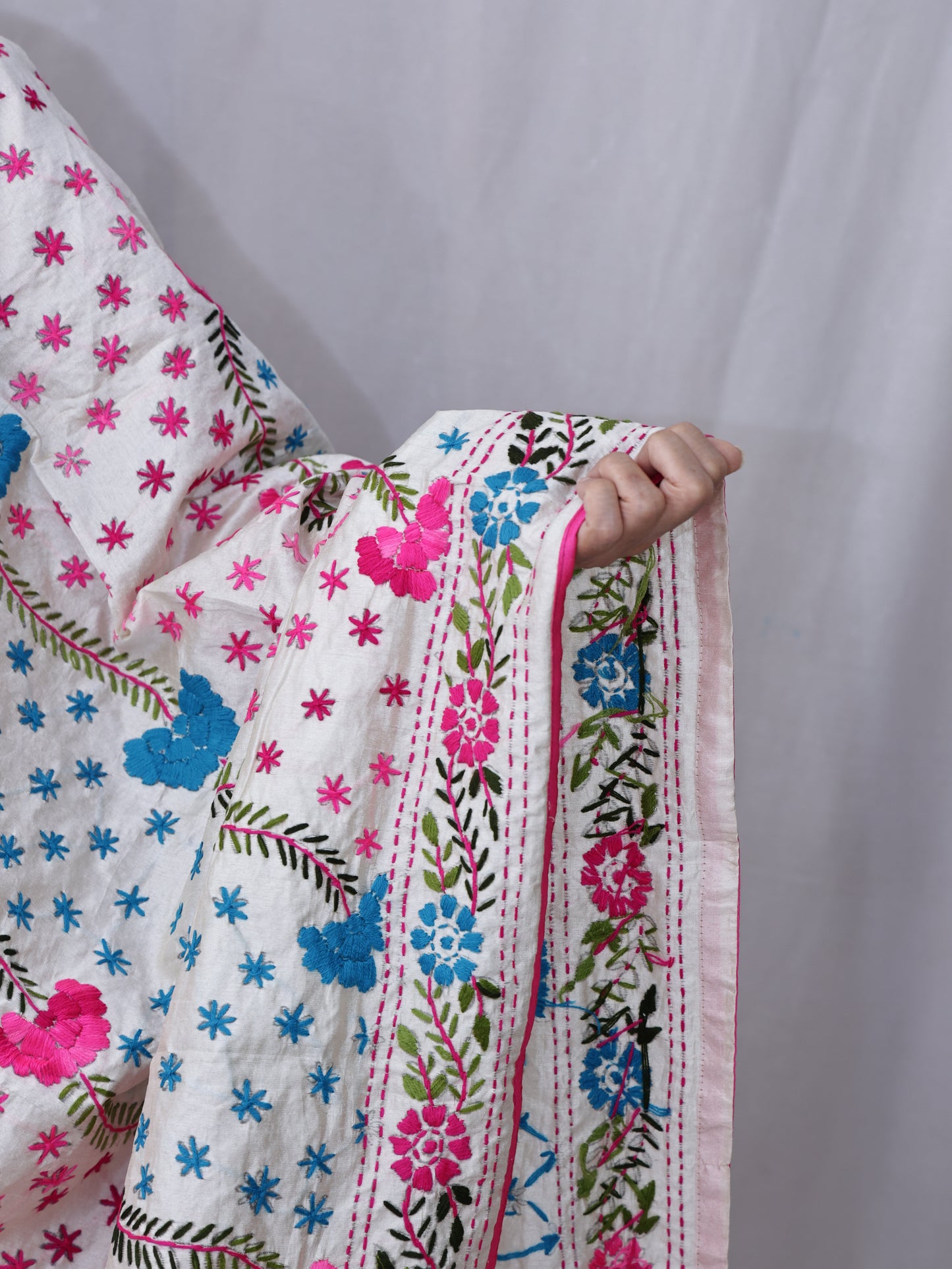 Assam Silk Phulkari Dupatta