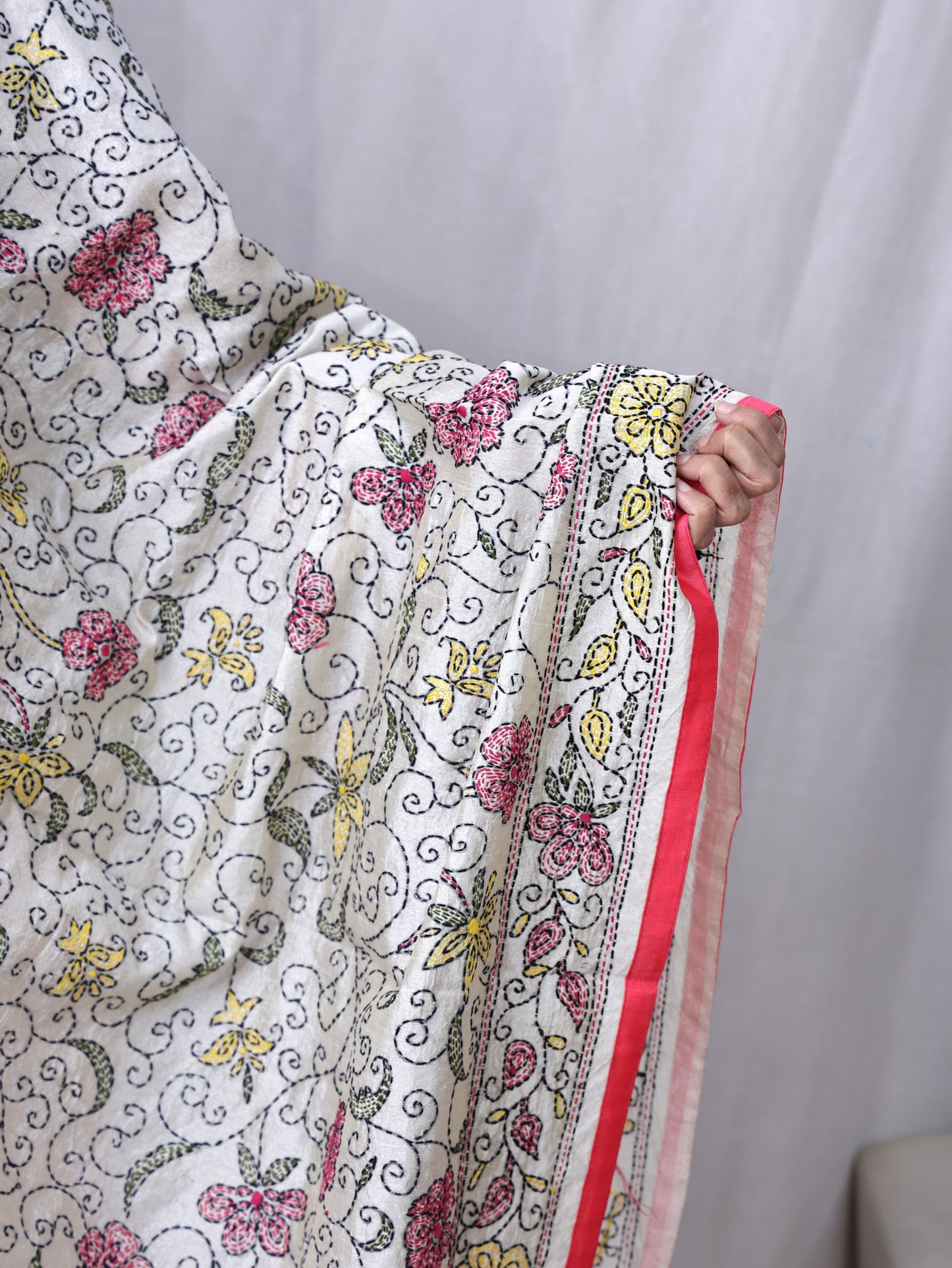 Assam Silk Phulkari Dupatta