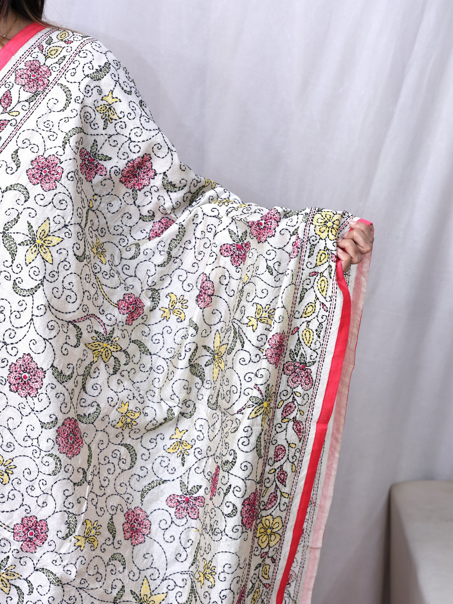 Assam Silk Phulkari Dupatta