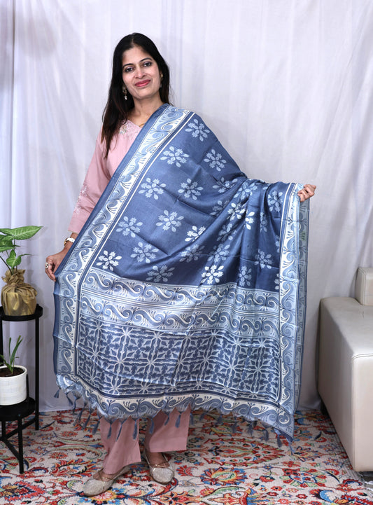 Chanderi Ajarakh Print Dupatta