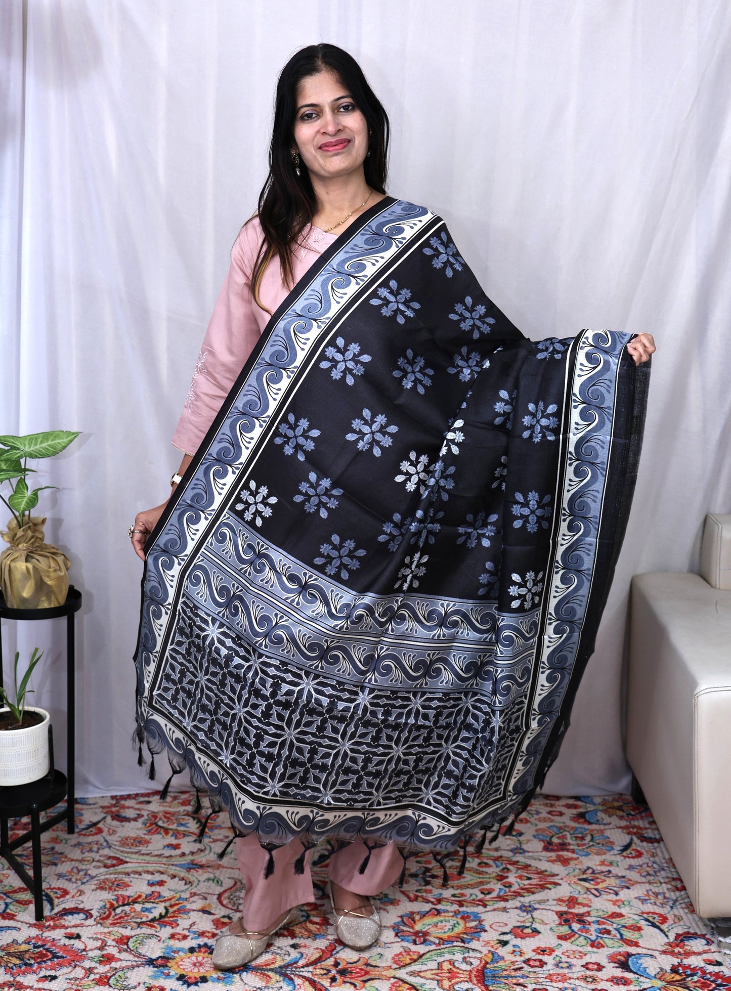 Chanderi Ajarakh Print Dupatta