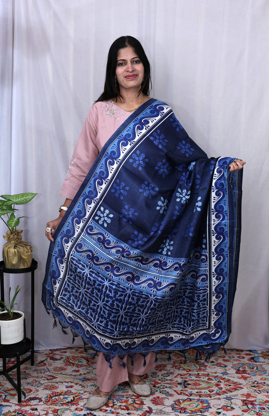 Chanderi Ajarakh Print Dupatta