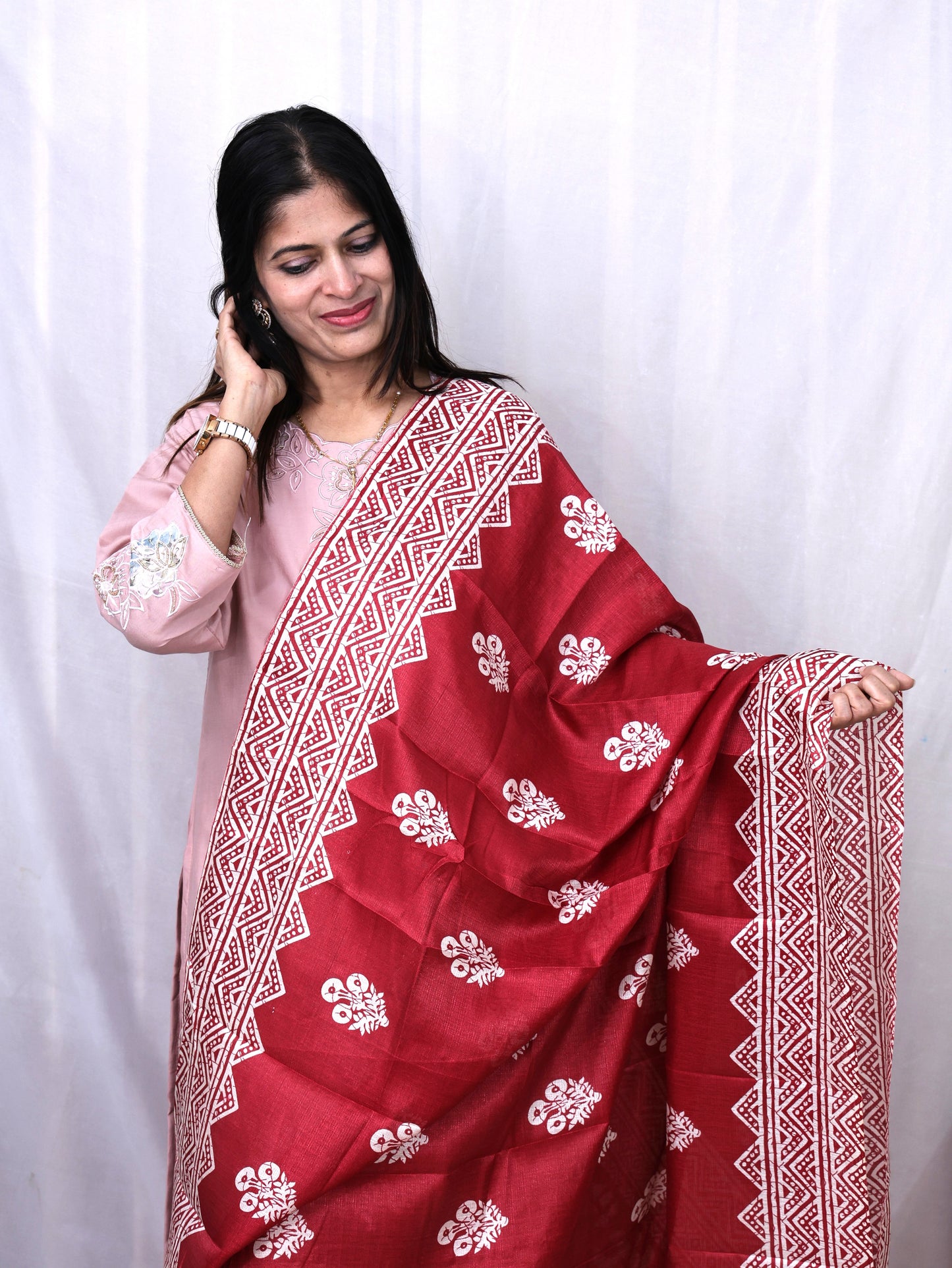 Chanderi Block Print Dupatta