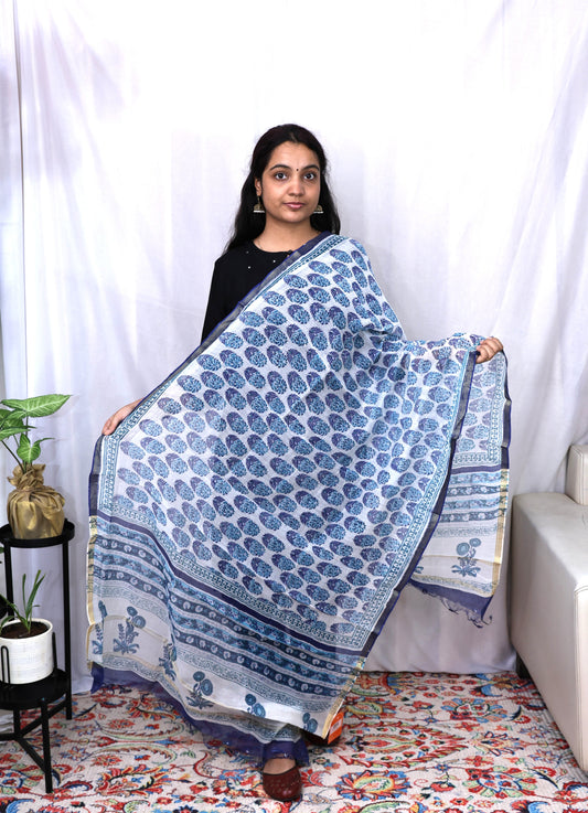 Hand Block Print Cotton Dupatta