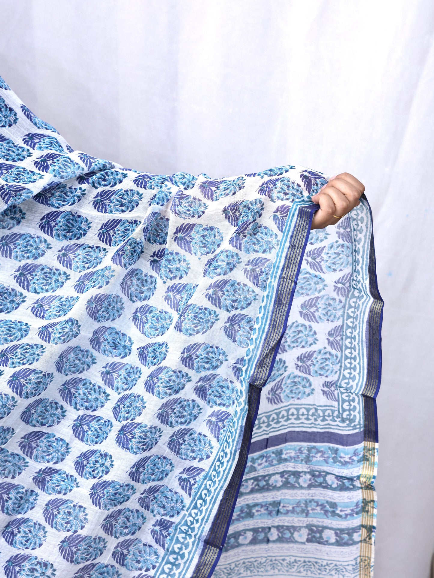 Hand Block Print Cotton Dupatta