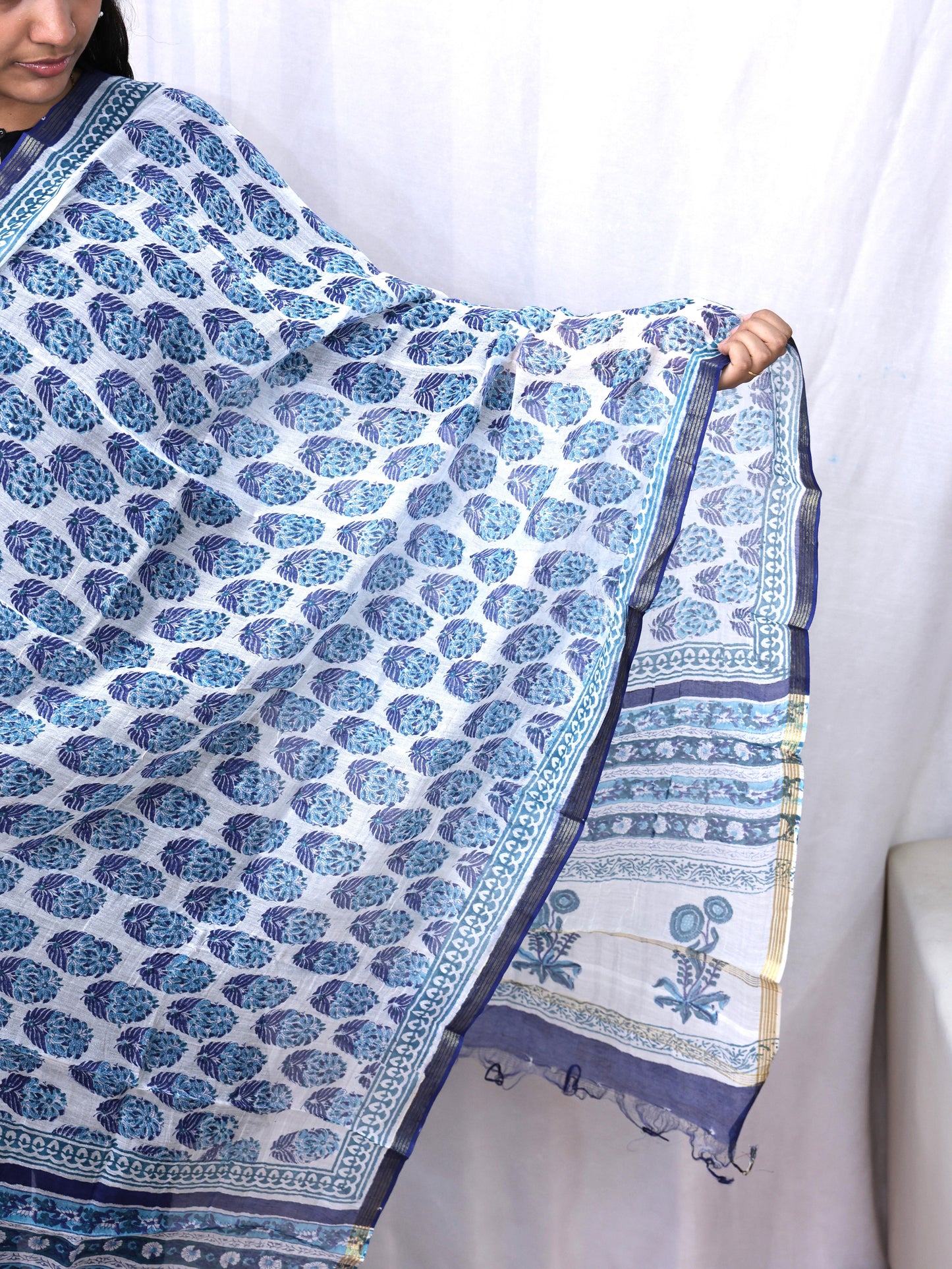 Hand Block Print Cotton Dupatta