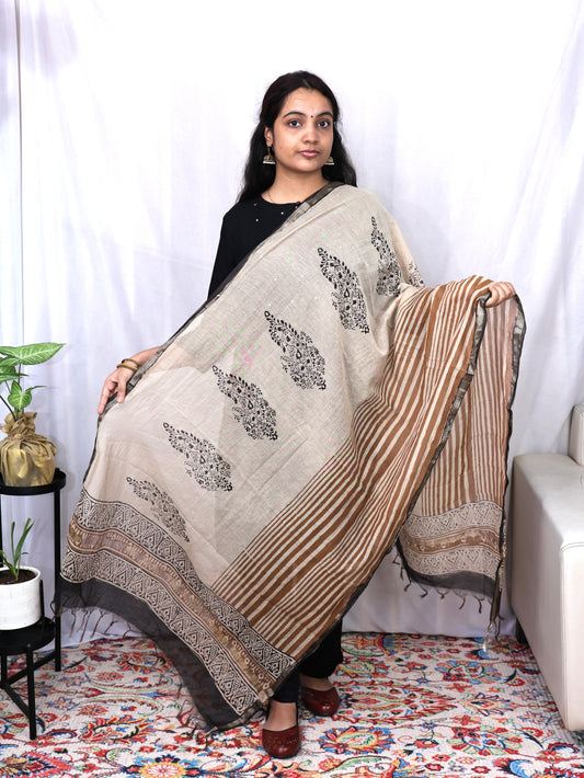 Chanderi Fancy Bagru Print Dupatta