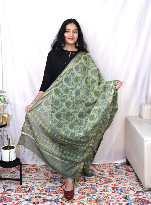 Chanderi Fancy Bagru Print Dupatta