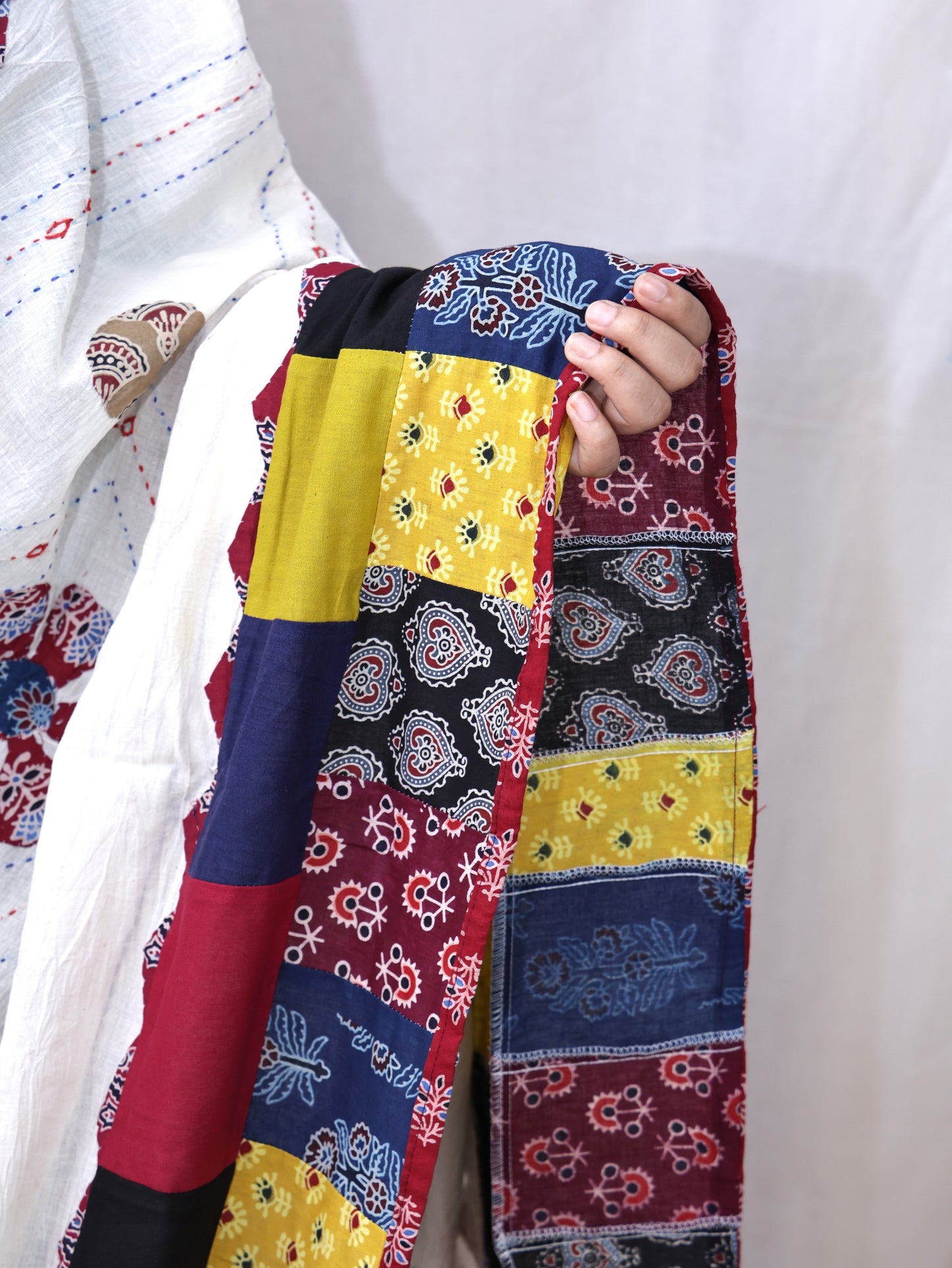 Cotton Applik Multi Patch Katha Dupatta