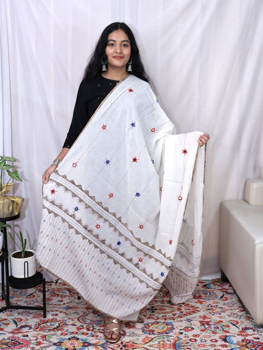 Cotton Katha Mirror Dupatta