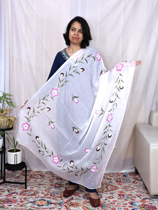Hand-Printed Cotton Dupatta