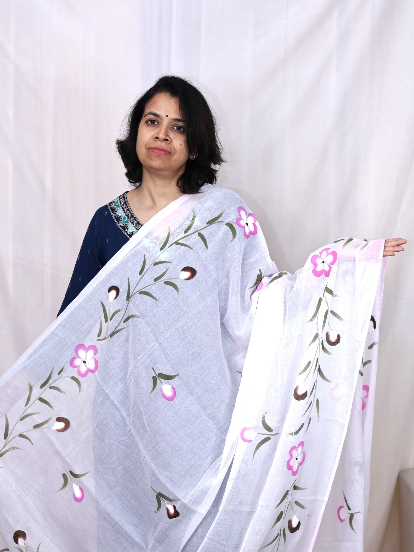 Hand-Printed Cotton Dupatta