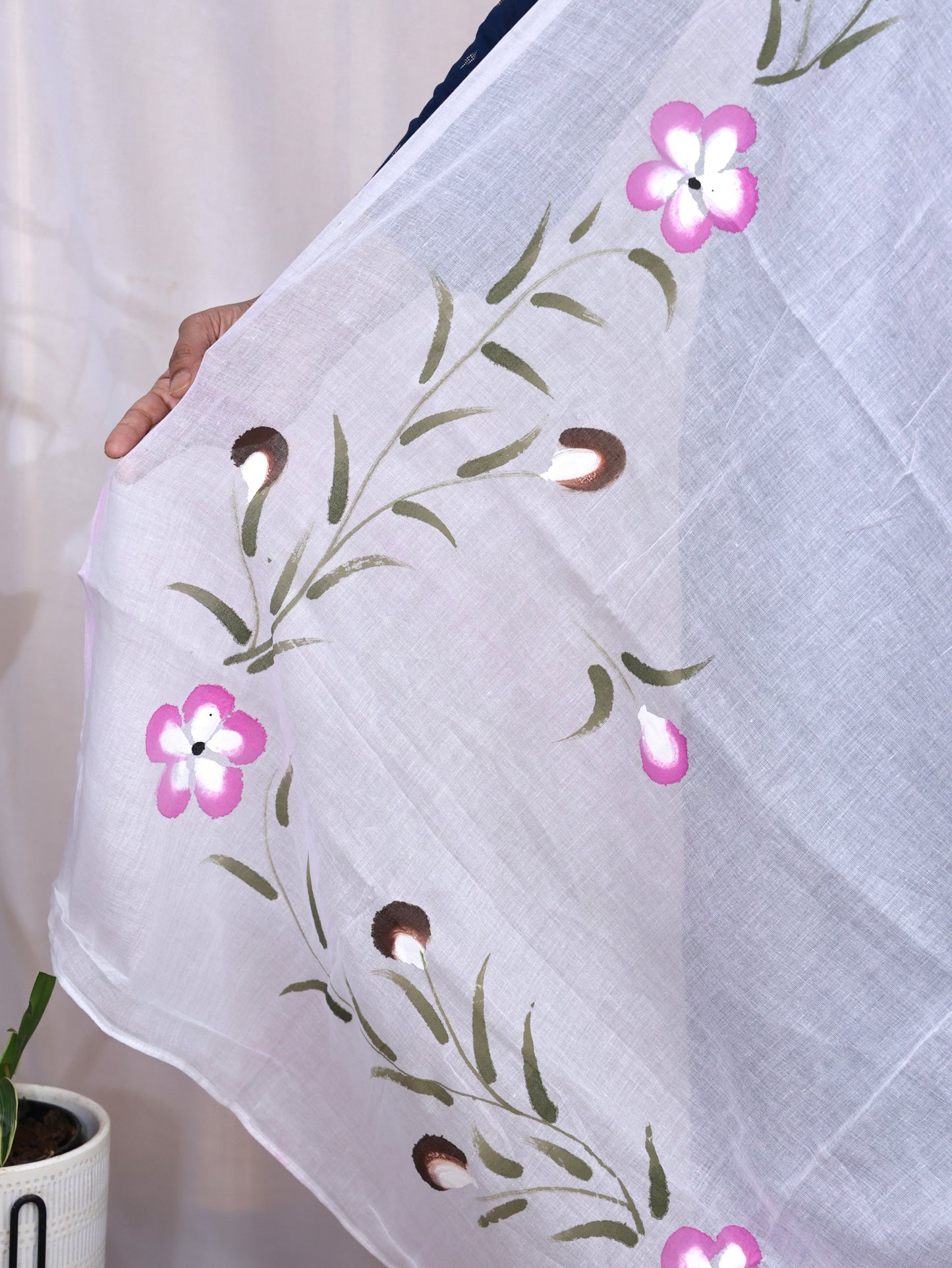 Hand-Printed Cotton Dupatta