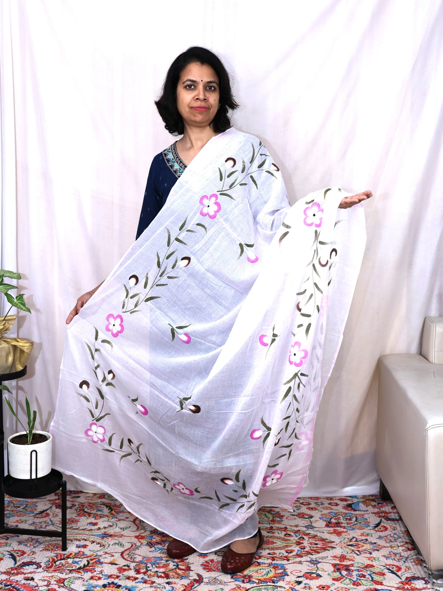 Hand Printed Cotton Dupatta