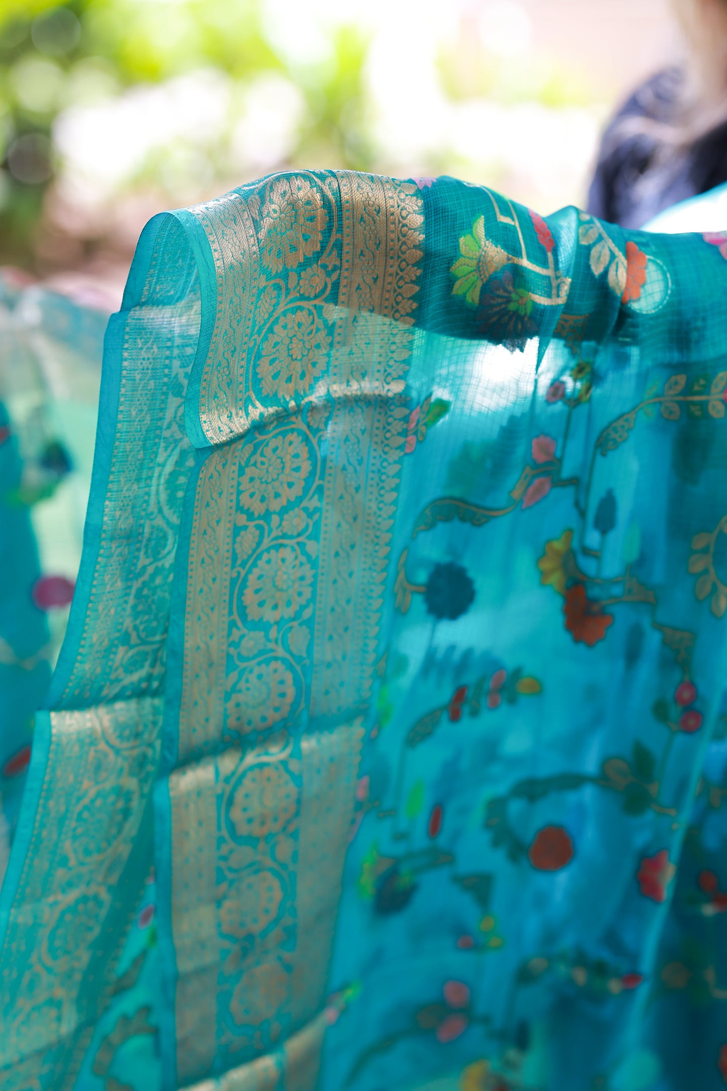 Green Kota Chek Katan Paithani Jal Banarasi Dupatta