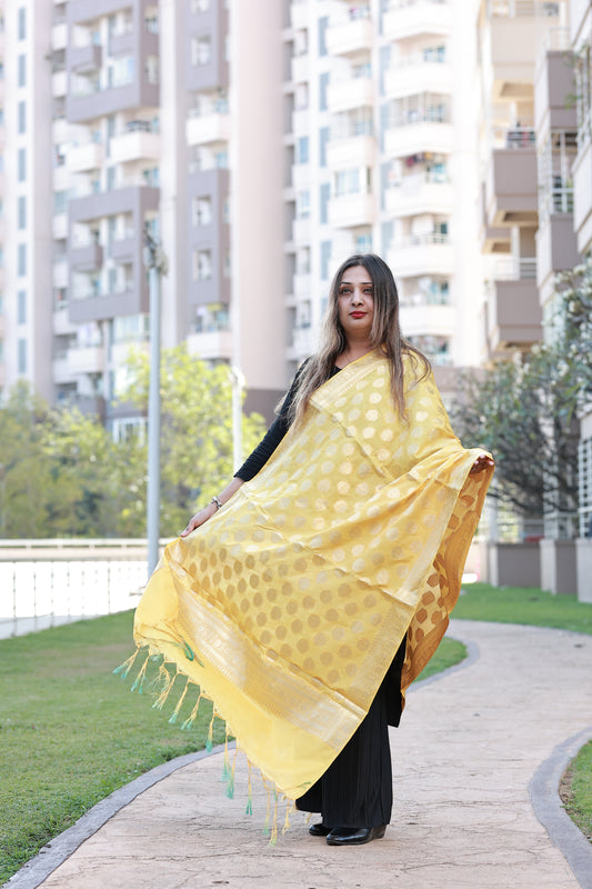Yellow Banarasi Dupatta